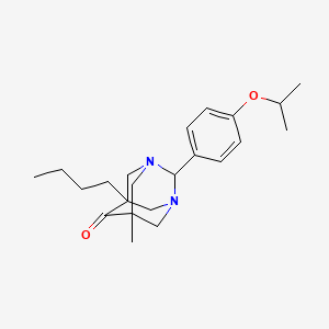 molecular formula C22H32N2O2 B11389182 5-Butyl-2-(4-isopropoxyphenyl)-7-methyl-1,3-diazatricyclo[3.3.1.1~3,7~]decan-6-one 