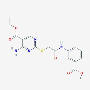 3-[({[4-Amino-5-(ethoxycarbonyl)pyrimidin-2-yl]sulfanyl}acetyl)amino]benzoic acid