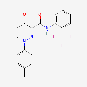 molecular formula C19H14F3N3O2 B11389220 1-(4-methylphenyl)-4-oxo-N-[2-(trifluoromethyl)phenyl]-1,4-dihydropyridazine-3-carboxamide 