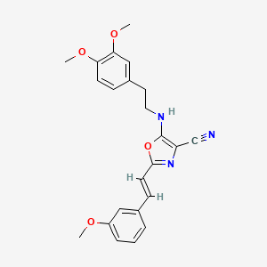 5-{[2-(3,4-dimethoxyphenyl)ethyl]amino}-2-[(E)-2-(3-methoxyphenyl)ethenyl]-1,3-oxazole-4-carbonitrile