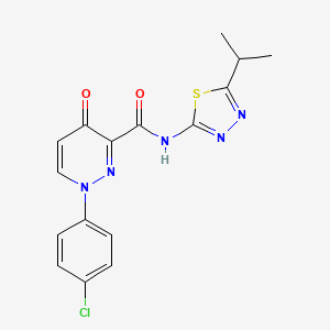 molecular formula C16H14ClN5O2S B11389256 1-(4-chlorophenyl)-4-oxo-N-[5-(propan-2-yl)-1,3,4-thiadiazol-2-yl]-1,4-dihydropyridazine-3-carboxamide 