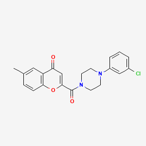 molecular formula C21H19ClN2O3 B11389272 2-{[4-(3-chlorophenyl)piperazin-1-yl]carbonyl}-6-methyl-4H-chromen-4-one 