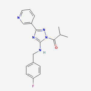 1-[5-[(4-Fluorophenyl)methylamino]-3-pyridin-3-yl-1,2,4-triazol-1-yl]-2-methylpropan-1-one