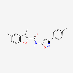 3,5-dimethyl-N-[3-(4-methylphenyl)-1,2-oxazol-5-yl]-1-benzofuran-2-carboxamide