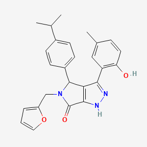 molecular formula C26H25N3O3 B11389318 5-(furan-2-ylmethyl)-3-(2-hydroxy-5-methylphenyl)-4-[4-(propan-2-yl)phenyl]-4,5-dihydropyrrolo[3,4-c]pyrazol-6(1H)-one 