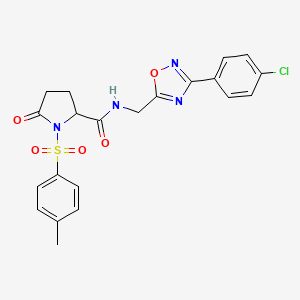 N-{[3-(4-chlorophenyl)-1,2,4-oxadiazol-5-yl]methyl}-1-[(4-methylphenyl)sulfonyl]-5-oxoprolinamide