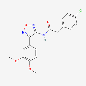 molecular formula C18H16ClN3O4 B11389324 2-(4-chlorophenyl)-N-[4-(3,4-dimethoxyphenyl)-1,2,5-oxadiazol-3-yl]acetamide 