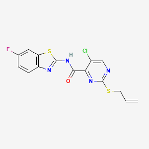 5-chloro-N-(6-fluoro-1,3-benzothiazol-2-yl)-2-(prop-2-en-1-ylsulfanyl)pyrimidine-4-carboxamide