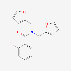 2-fluoro-N,N-bis(furan-2-ylmethyl)benzamide