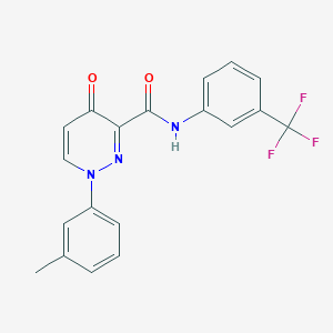 molecular formula C19H14F3N3O2 B11389420 1-(3-methylphenyl)-4-oxo-N-[3-(trifluoromethyl)phenyl]-1,4-dihydropyridazine-3-carboxamide 