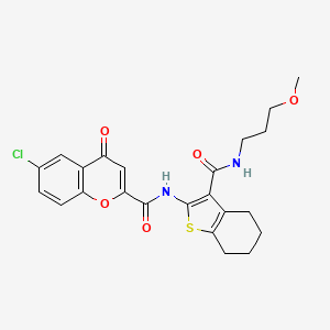 6-chloro-N-{3-[(3-methoxypropyl)carbamoyl]-4,5,6,7-tetrahydro-1-benzothiophen-2-yl}-4-oxo-4H-chromene-2-carboxamide