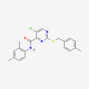 molecular formula C21H20ClN3OS B11389451 5-chloro-N-(2,4-dimethylphenyl)-2-[(4-methylbenzyl)sulfanyl]pyrimidine-4-carboxamide 