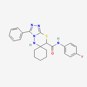 N-(4-fluorophenyl)-3'-phenylspiro[cyclohexane-1,6'-[1,2,4]triazolo[3,4-b][1,3,4]thiadiazine]-7'-carboxamide