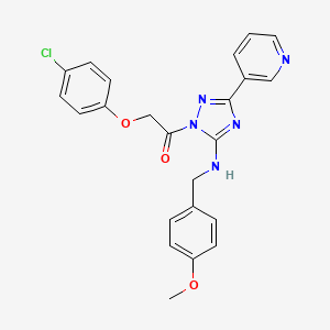 2-(4-chlorophenoxy)-1-{5-[(4-methoxybenzyl)amino]-3-(pyridin-3-yl)-1H-1,2,4-triazol-1-yl}ethanone