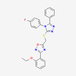 3-(2-ethoxyphenyl)-5-({[4-(4-fluorophenyl)-5-phenyl-4H-1,2,4-triazol-3-yl]sulfanyl}methyl)-1,2,4-oxadiazole