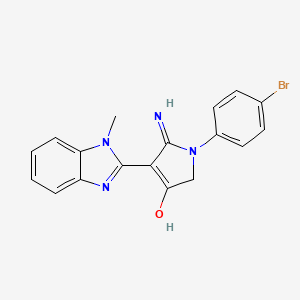 molecular formula C18H15BrN4O B11389541 5-Amino-1-(4-bromophenyl)-4-(1-methyl-1H-1,3-benzodiazol-2-YL)-2,3-dihydro-1H-pyrrol-3-one 