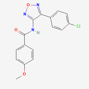 molecular formula C16H12ClN3O3 B11389553 N-[4-(4-chlorophenyl)-1,2,5-oxadiazol-3-yl]-4-methoxybenzamide 