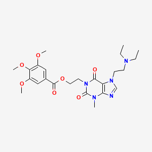 2-{7-[2-(diethylamino)ethyl]-3-methyl-2,6-dioxo-2,3,6,7-tetrahydro-1H-purin-1-yl}ethyl 3,4,5-trimethoxybenzoate