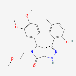 molecular formula C23H25N3O5 B11389570 4-(3,4-dimethoxyphenyl)-3-(2-hydroxy-5-methylphenyl)-5-(2-methoxyethyl)-4,5-dihydropyrrolo[3,4-c]pyrazol-6(1H)-one 