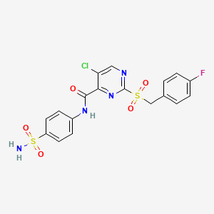 5-chloro-2-[(4-fluorobenzyl)sulfonyl]-N-(4-sulfamoylphenyl)pyrimidine-4-carboxamide