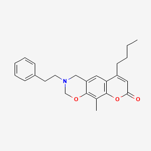 6-butyl-10-methyl-3-(2-phenylethyl)-3,4-dihydro-2H,8H-chromeno[6,7-e][1,3]oxazin-8-one