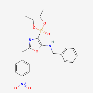 molecular formula C21H24N3O6P B11389623 Diethyl [5-(benzylamino)-2-(4-nitrobenzyl)-1,3-oxazol-4-yl]phosphonate 