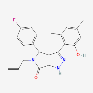 molecular formula C22H20FN3O2 B11389634 4-(4-fluorophenyl)-3-(2-hydroxy-4,6-dimethylphenyl)-5-(prop-2-en-1-yl)-4,5-dihydropyrrolo[3,4-c]pyrazol-6(1H)-one 