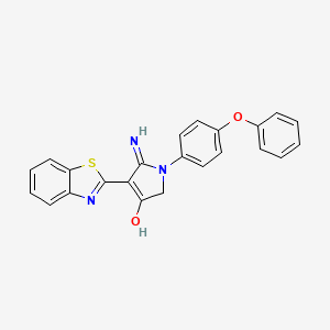 molecular formula C23H17N3O2S B11389644 5-Amino-4-(1,3-benzothiazol-2-YL)-1-(4-phenoxyphenyl)-2,3-dihydro-1H-pyrrol-3-one 