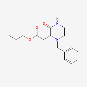 molecular formula C16H22N2O3 B11389706 Propyl 2-(1-benzyl-3-oxopiperazin-2-yl)acetate 