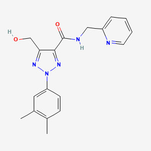 molecular formula C18H19N5O2 B11389724 2-(3,4-dimethylphenyl)-5-(hydroxymethyl)-N-(pyridin-2-ylmethyl)-2H-1,2,3-triazole-4-carboxamide 