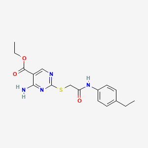 Ethyl 4-amino-2-({2-[(4-ethylphenyl)amino]-2-oxoethyl}sulfanyl)pyrimidine-5-carboxylate