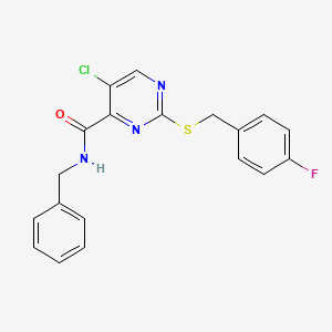 N-benzyl-5-chloro-2-[(4-fluorobenzyl)sulfanyl]pyrimidine-4-carboxamide