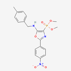 molecular formula C19H20N3O6P B11389745 Dimethyl (5-{[(4-methylphenyl)methyl]amino}-2-(4-nitrophenyl)-1,3-oxazol-4-YL)phosphonate 