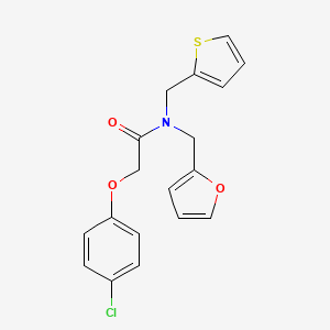 molecular formula C18H16ClNO3S B11389748 2-(4-chlorophenoxy)-N-(furan-2-ylmethyl)-N-(thiophen-2-ylmethyl)acetamide 