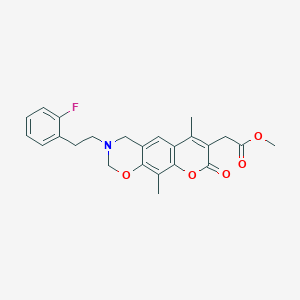 methyl {3-[2-(2-fluorophenyl)ethyl]-6,10-dimethyl-8-oxo-3,4-dihydro-2H,8H-chromeno[6,7-e][1,3]oxazin-7-yl}acetate