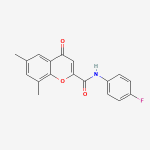 molecular formula C18H14FNO3 B11389750 N-(4-fluorophenyl)-6,8-dimethyl-4-oxo-4H-chromene-2-carboxamide 