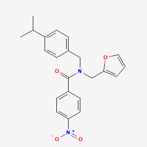 N-(furan-2-ylmethyl)-4-nitro-N-[4-(propan-2-yl)benzyl]benzamide