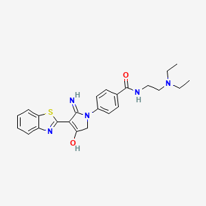 molecular formula C24H27N5O2S B11389795 4-[5-amino-4-(1,3-benzothiazol-2-yl)-3-oxo-2,3-dihydro-1H-pyrrol-1-yl]-N-[2-(diethylamino)ethyl]benzamide 