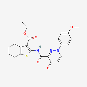 molecular formula C23H23N3O5S B11389800 Ethyl 2-({[1-(4-methoxyphenyl)-4-oxo-1,4-dihydropyridazin-3-yl]carbonyl}amino)-4,5,6,7-tetrahydro-1-benzothiophene-3-carboxylate 