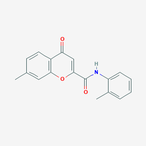 molecular formula C18H15NO3 B11389802 7-methyl-N-(2-methylphenyl)-4-oxo-4H-chromene-2-carboxamide 