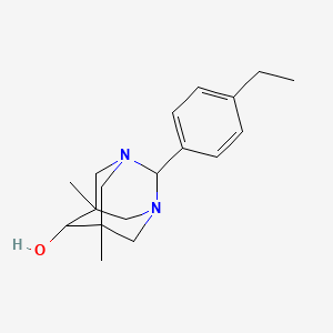 2-(4-Ethylphenyl)-5,7-dimethyl-1,3-diazatricyclo[3.3.1.1~3,7~]decan-6-ol