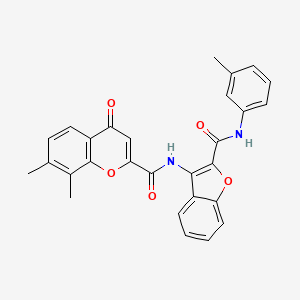 7,8-dimethyl-N-{2-[(3-methylphenyl)carbamoyl]-1-benzofuran-3-yl}-4-oxo-4H-chromene-2-carboxamide