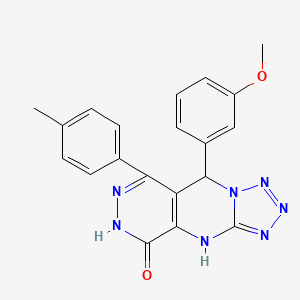 molecular formula C20H17N7O2 B11389911 8-(3-methoxyphenyl)-10-(4-methylphenyl)-2,4,5,6,7,11,12-heptazatricyclo[7.4.0.03,7]trideca-1(9),3,5,10-tetraen-13-one 