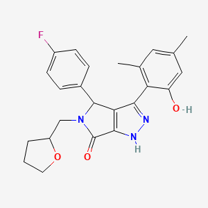 molecular formula C24H24FN3O3 B11389913 4-(4-fluorophenyl)-3-(2-hydroxy-4,6-dimethylphenyl)-5-(tetrahydrofuran-2-ylmethyl)-4,5-dihydropyrrolo[3,4-c]pyrazol-6(1H)-one 