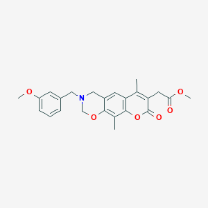 methyl [3-(3-methoxybenzyl)-6,10-dimethyl-8-oxo-3,4-dihydro-2H,8H-chromeno[6,7-e][1,3]oxazin-7-yl]acetate