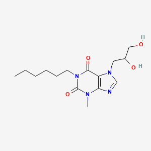 7-(2,3-dihydroxypropyl)-1-hexyl-3-methyl-3,7-dihydro-1H-purine-2,6-dione