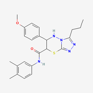 molecular formula C23H27N5O2S B11389973 N-(3,4-dimethylphenyl)-6-(4-methoxyphenyl)-3-propyl-6,7-dihydro-5H-[1,2,4]triazolo[3,4-b][1,3,4]thiadiazine-7-carboxamide 