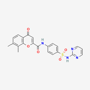 7,8-dimethyl-4-oxo-N-[4-(pyrimidin-2-ylsulfamoyl)phenyl]-4H-chromene-2-carboxamide