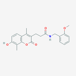 3-(7-hydroxy-4,8-dimethyl-2-oxo-2H-chromen-3-yl)-N-(2-methoxybenzyl)propanamide