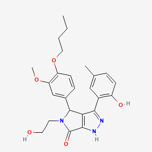 molecular formula C25H29N3O5 B11390019 4-(4-butoxy-3-methoxyphenyl)-5-(2-hydroxyethyl)-3-(2-hydroxy-5-methylphenyl)-4,5-dihydropyrrolo[3,4-c]pyrazol-6(1H)-one 